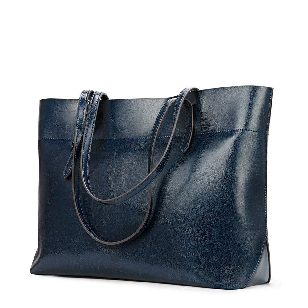 Vintage Genuine Leather Tote Shoulder Bag Satchel Handbag With Top :<